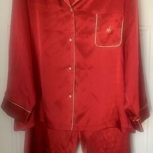 Jones New York Red Satin Pajama Set